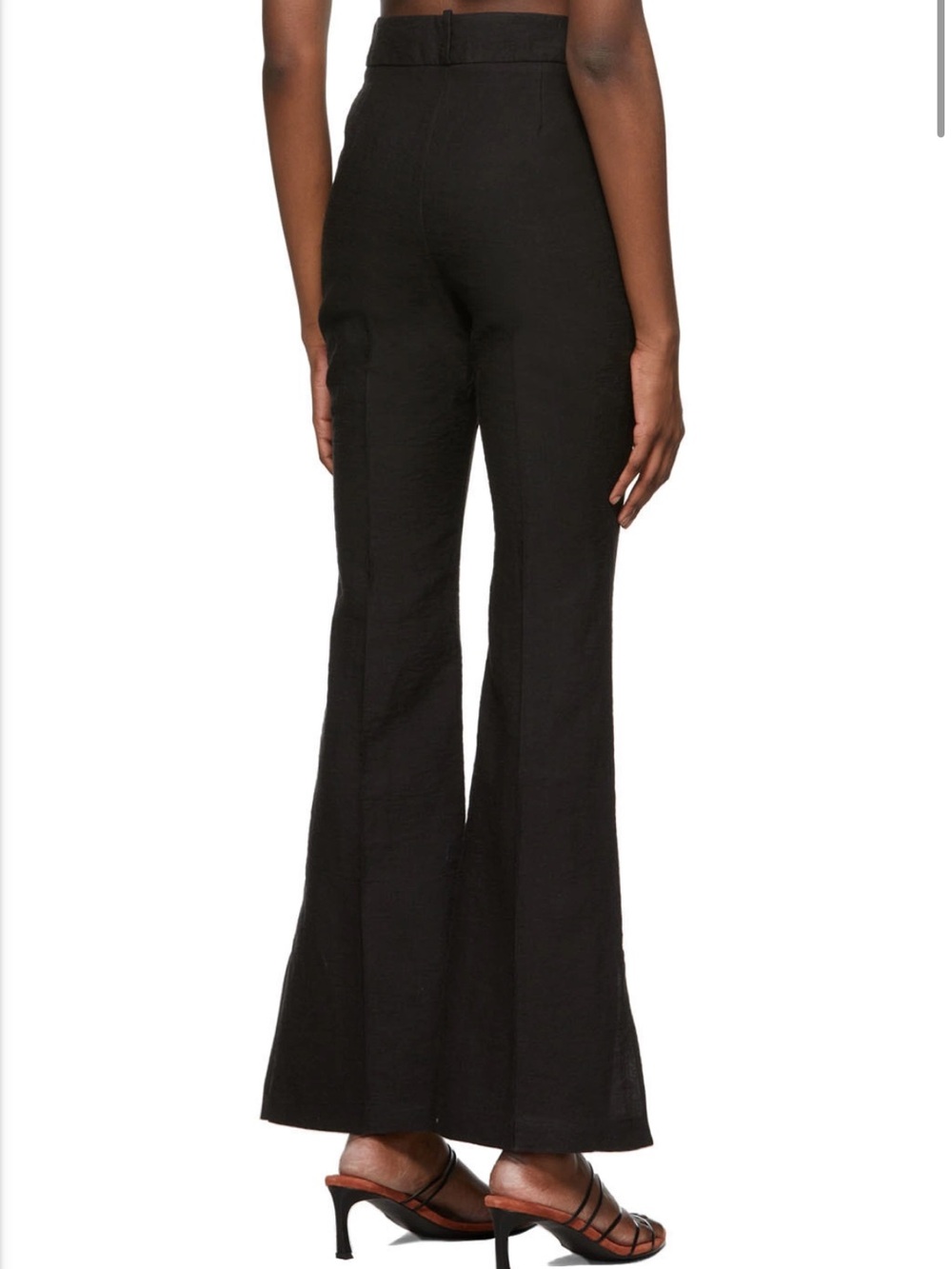 Yuzefi Black High-Waist Flared Pants - Picture 2 of 3